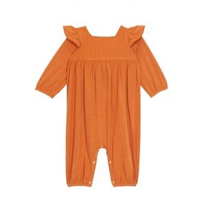 MABEL + HONEY TANGERINE KNIT ROMPER, 6 months